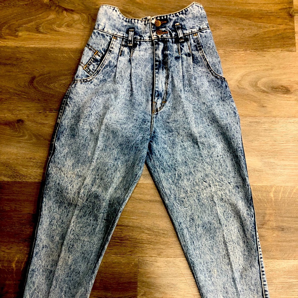 JACKBALL High Waisted Acid-washed 80s Style Women’s Jeans Size 27